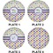 Girl's Space & Geometric Print Set of Lunch / Dinner Plates (Approval)