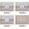 Girl's Space & Geometric Print Set of Rectangular Appetizer / Dessert Plates (Approval)