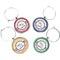 Girl's Space & Geometric Print Wine Charms (Set of 4) (Personalized)