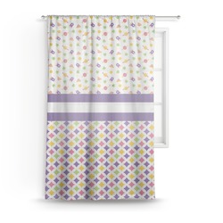 Girl's Space & Geometric Print Sheer Curtain (Personalized)