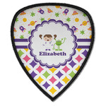 Girl's Space & Geometric Print Iron on Shield Patch A w/ Name or Text