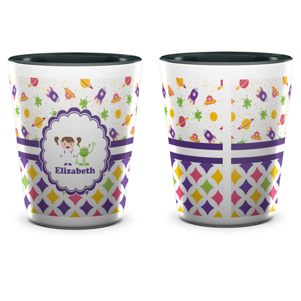 Girl's Space & Geometric Print Shot Glass - Two Tone - APPROVAL