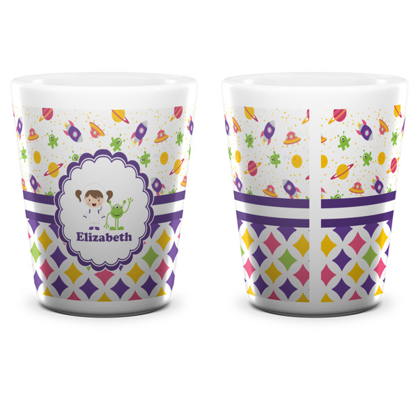 Girl's Space & Geometric Print Shot Glass - White - APPROVAL