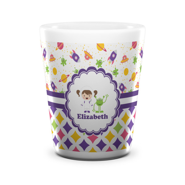 Girl's Space & Geometric Print Shot Glass - White - FRONT
