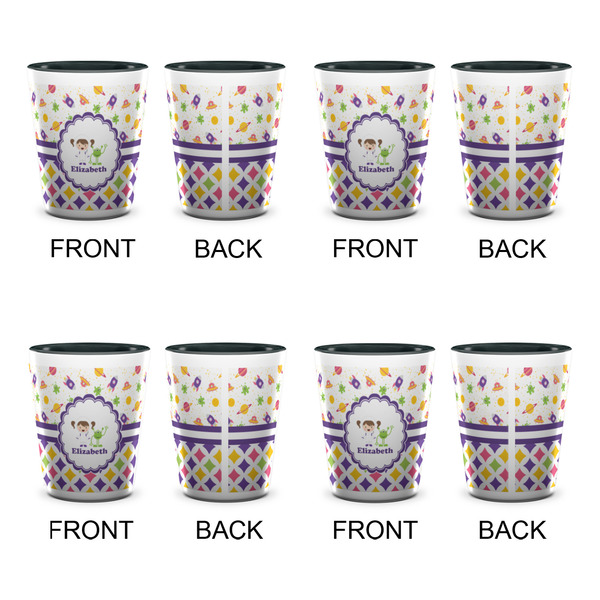 Girl's Space & Geometric Print Shot Glassess - Two Tone - Set of 4 - APPROVAL