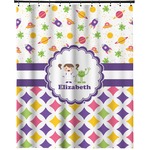 Girl's Space & Geometric Print Extra Long Shower Curtain - 70"x84" (Personalized)