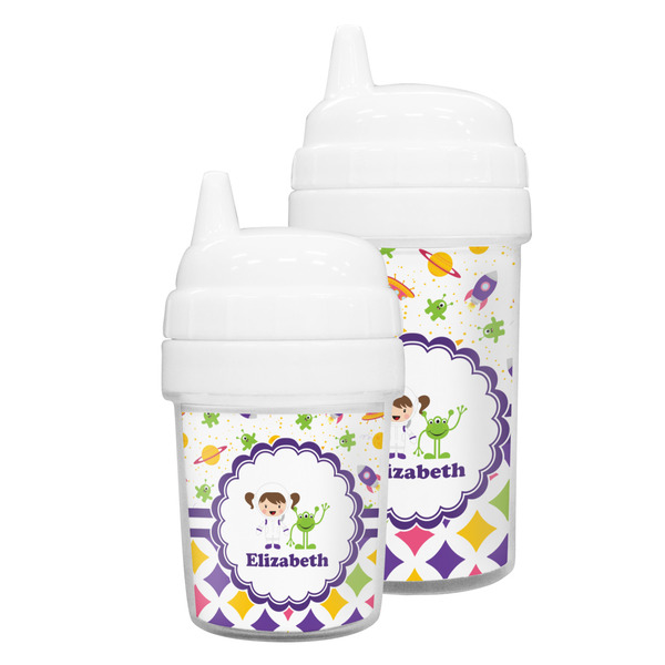 Girl's Space & Geometric Print Sippy Cups