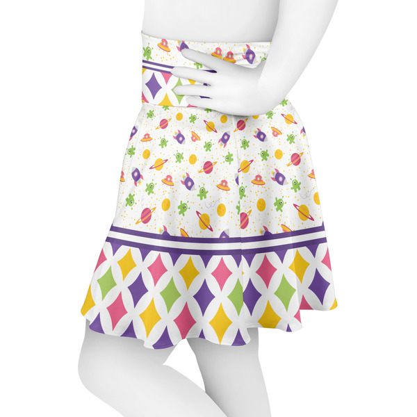Girl's Space & Geometric Print Skater Skirt - Side