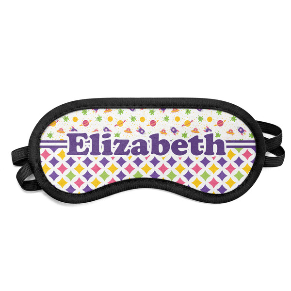 Custom Girl's Space & Geometric Print Sleeping Eye Mask (Personalized)