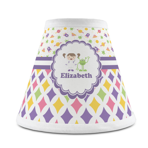 Custom Girl's Space & Geometric Print Chandelier Lamp Shade (Personalized)