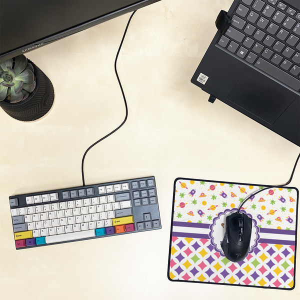 Girl's Space & Geometric Print Small Gaming Mats - LIFESTYLE