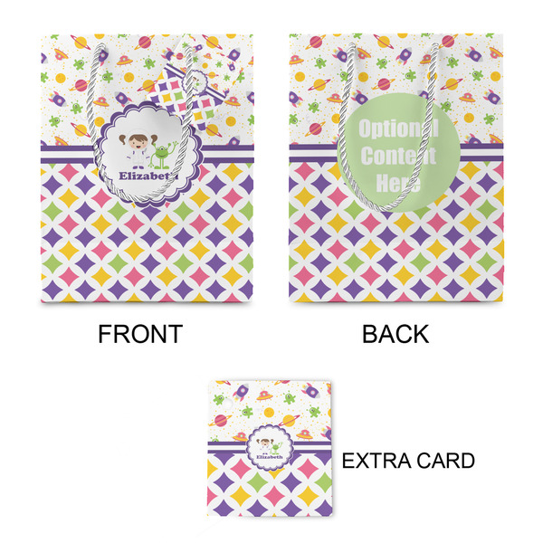 Girl's Space & Geometric Print Small Gift Bag - Approval