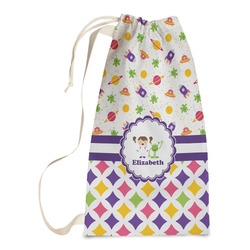 Girl's Space & Geometric Print Laundry Bags - Small (Personalized)