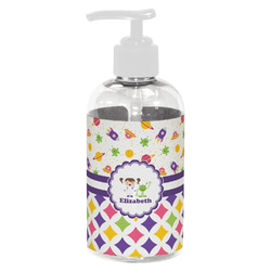 Girl's Space & Geometric Print Plastic Soap / Lotion Dispenser (8 oz - Small - White) (Personalized)