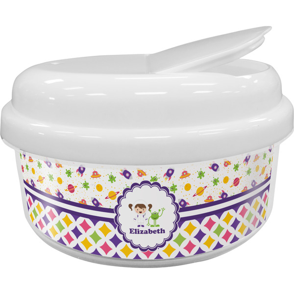 Custom Girl's Space & Geometric Print Snack Container (Personalized)