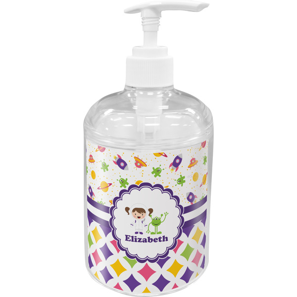 Girl's Space & Geometric Print Soap / Lotion Dispenser (Personalized)
