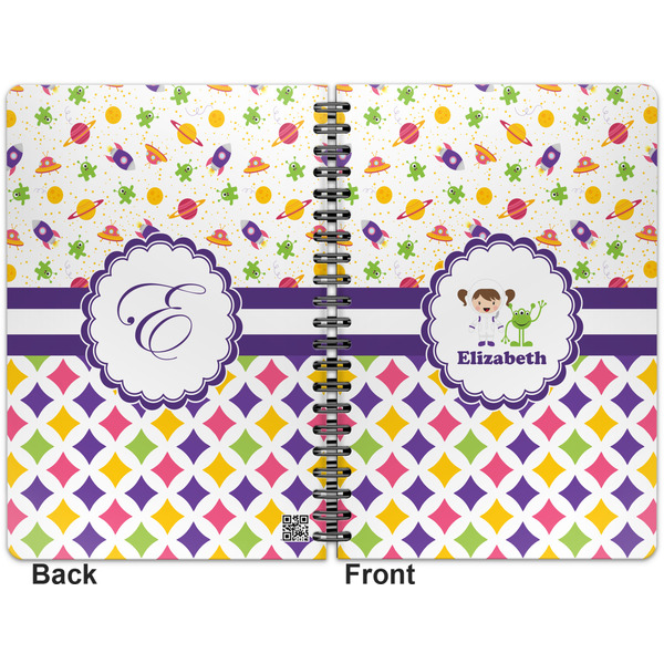 Girl's Space & Geometric Print Spiral Journal 7 x 10 - Apvl