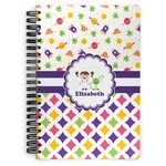 Girl's Space & Geometric Print Spiral Notebook (Personalized)