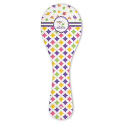 Girl's Space & Geometric Print Ceramic Spoon Rest (Personalized)
