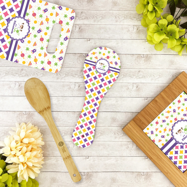 Girl's Space & Geometric Print Spoon Rest Trivet - LIFESTYLE
