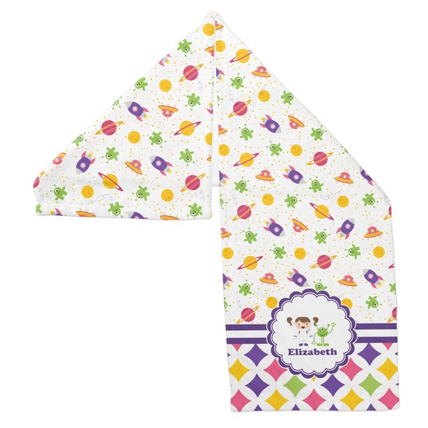 Girl's Space & Geometric Print Sports Towel Folded - Both Sides Showing