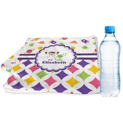 Girl's Space & Geometric Print Sports & Fitness Towel (Personalized)