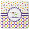 Girl's Space & Geometric Print Square Rubber Backed Coaster (Personalized)