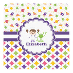 Girl's Space & Geometric Print Square Decal (Personalized)
