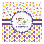 Girl's Space & Geometric Print Square Decal - XLarge (Personalized)