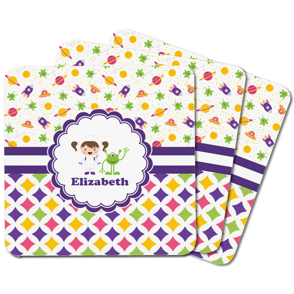 Girl's Space & Geometric Print Square Fridge Magnet - MAIN