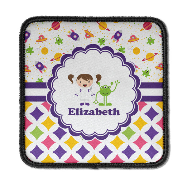 Girl's Space & Geometric Print Square Patch