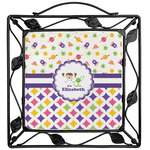 Girl's Space & Geometric Print Square Trivet (Personalized)