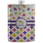 Girl's Space & Geometric Print Stainless Steel Flask (Personalized)