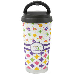 Girl's Space & Geometric Print Stainless Steel Coffee Tumbler (Personalized)