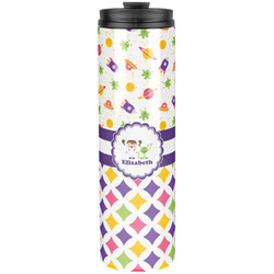 Girl's Space & Geometric Print Stainless Steel Skinny Tumbler - 20 oz (Personalized)