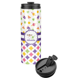 Girl's Space & Geometric Print Stainless Steel Skinny Tumbler (Personalized)