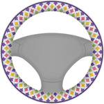 Girl's Space & Geometric Print Steering Wheel Cover (Personalized)