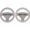 Girl's Space & Geometric Print Steering Wheel Cover- Front and Back