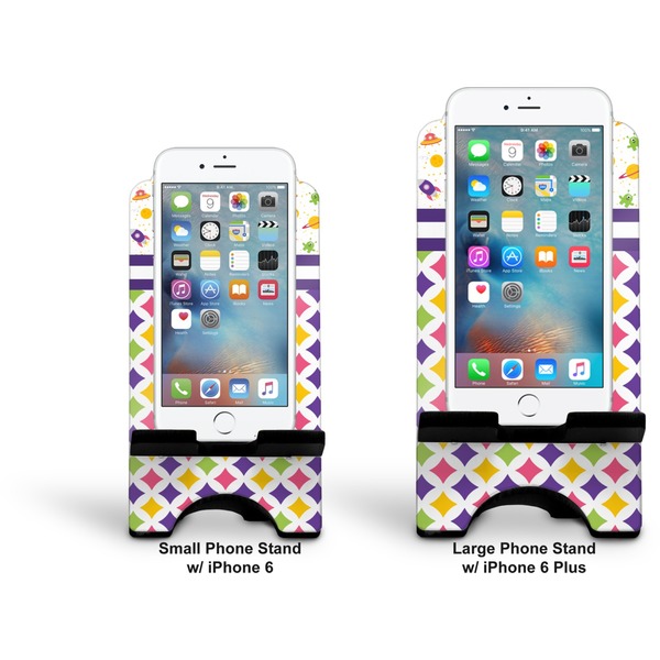 Girl's Space & Geometric Print Stylized Phone Stand - Comparison