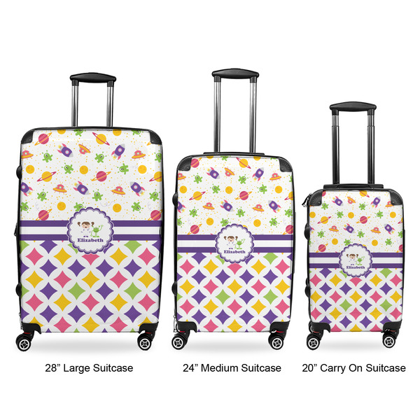 Girl's Space & Geometric Print Suitcase Set 1 - APPROVAL