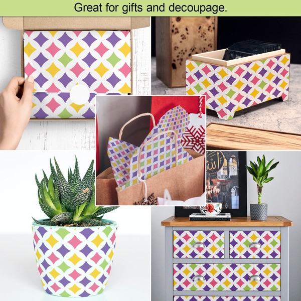 Girl's Space & Geometric Print Tissue Paper - In Use Collage