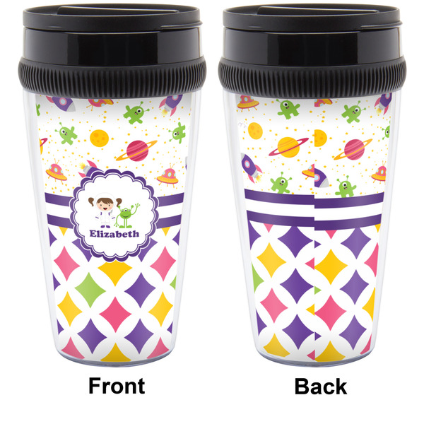 Girl's Space & Geometric Print Travel Mug Approval (Personalized)