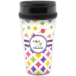 Girl's Space & Geometric Print Acrylic Travel Mug without Handle (Personalized)