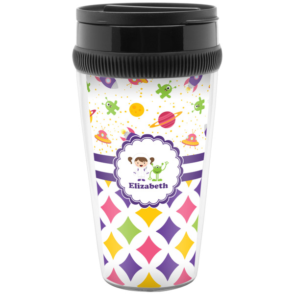 Custom Girl's Space & Geometric Print Acrylic Travel Mug without Handle (Personalized)