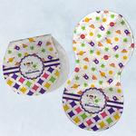 Girl's Space & Geometric Print Burp Pads - Velour - Set of 2 w/ Name or Text