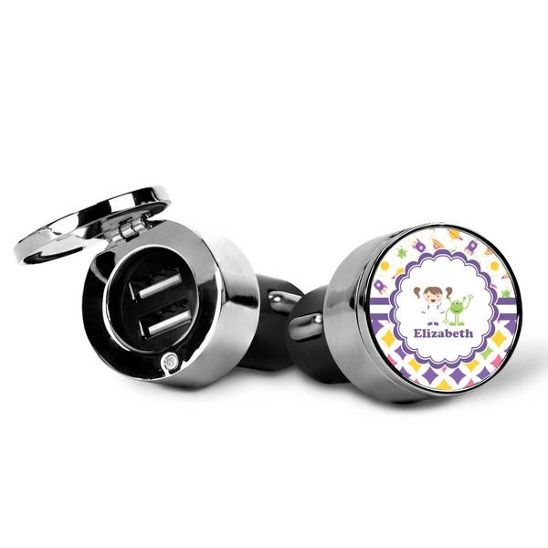 Girl's Space & Geometric Print USB Car Charger