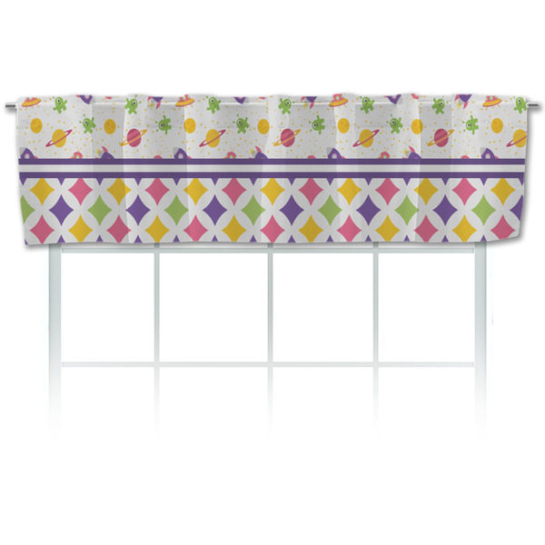 Custom Girl's Space & Geometric Print Valance