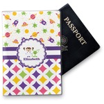Girl's Space & Geometric Print Vinyl Passport Holder (Personalized)
