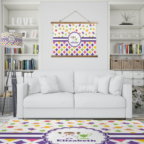 Girl's Space & Geometric Print Wall Hanging Tapestry - IN CONTEXT