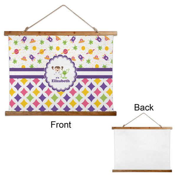 Girl's Space & Geometric Print Wall Hanging Tapestry - Landscape - APPROVAL